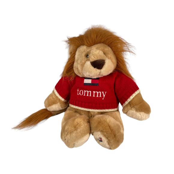 Tommy Hilfiger Lion Plush In Red Sweater 13" Stuffed Animal Soft 2001 - Picture 1 of 6